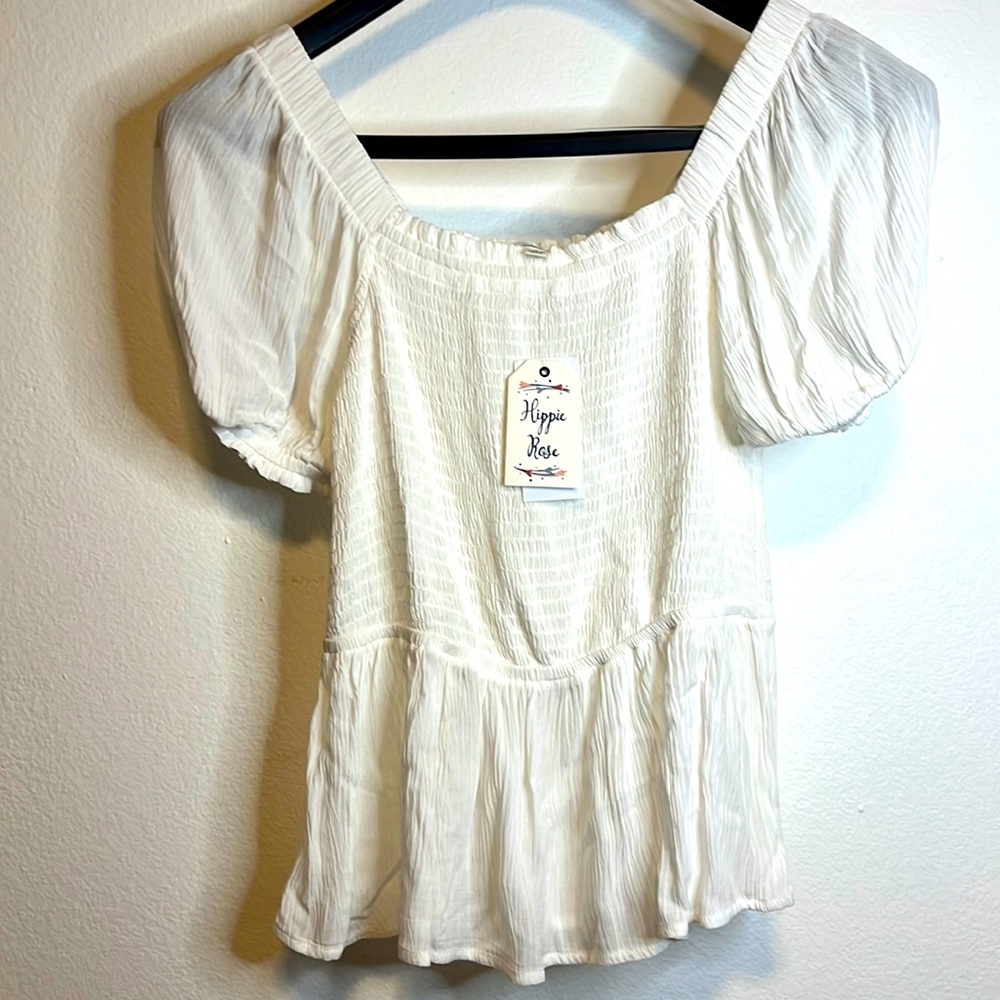 Hippie Rose crop top off-shoulder t-shirt NWT
